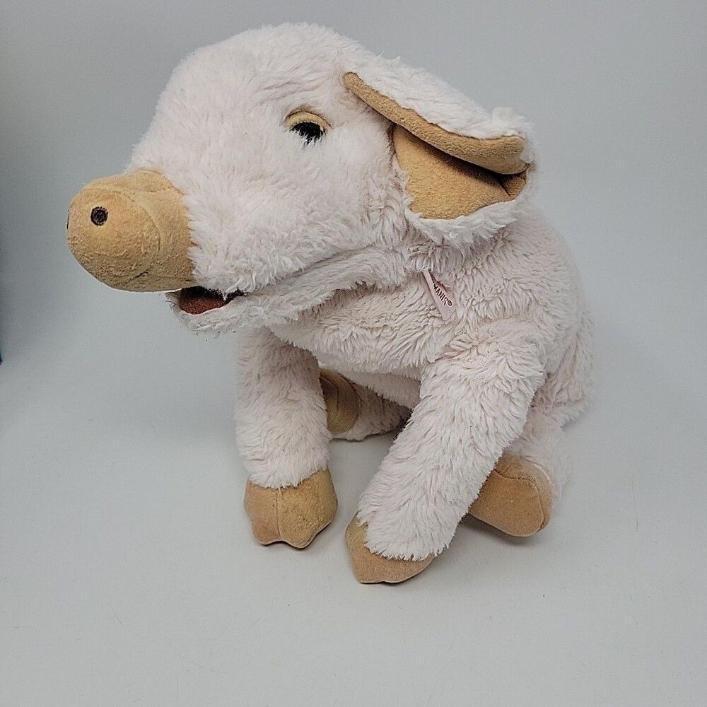 Folkmanis Cute Baby Pig Piglet Hand Puppet Plush Stuffed Toy Pale Pink 14"